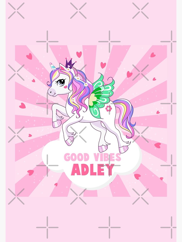 " A For Adley Good Vibes Adley, Birthday, Christmas Gift" Poster for
