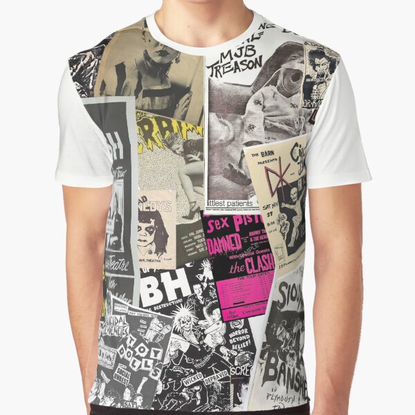 Punk Rock Music Flyers Collage | Graphic T-Shirt