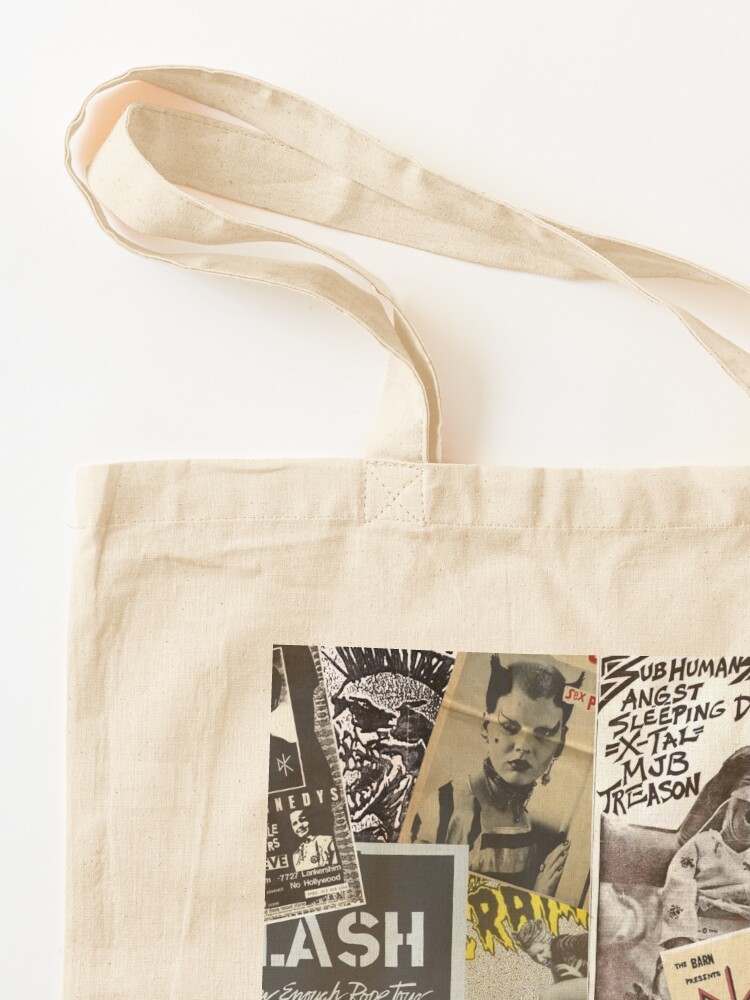 SIDONKU Canvas Tote Bag Punk Patches Collection of and Rock Music