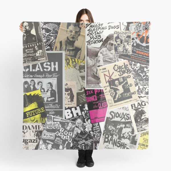 Punk Flyers Collage Scarf
