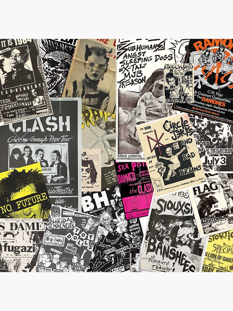 Punk Rock Music Flyers Collage Poster for Sale by Ikaroots