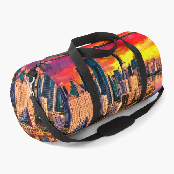 Item preview, Skyline of Brickell and downtown Miami at sunrise - digital painting designed and sold by NickoPrints.