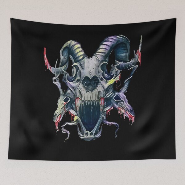 Item preview, gothic Goat and unicorn Skull designed and sold by WendellHane1989.