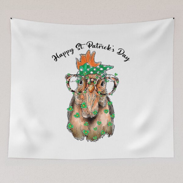 Item preview, Happy St Patricks Day Shamrock Leaf Chicken Leprechaun designed and sold by davetmccall.
