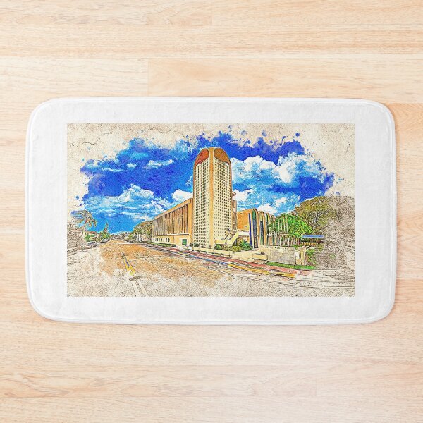Item preview, Temple Menorah in Miami Beach, Florida - colored drawing designed and sold by NickoPrints.