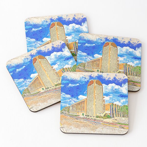 Item preview, Temple Menorah in Miami Beach, Florida - colored drawing designed and sold by NickoPrints.