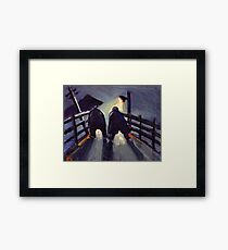 A long night ahead from my original oil pastel and acrylic painting) Framed Print