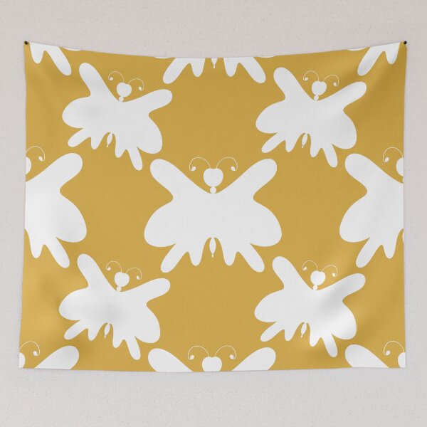Item preview, Butterfly Yellow and White Silhouette Pattern  designed and sold by Artistestella.