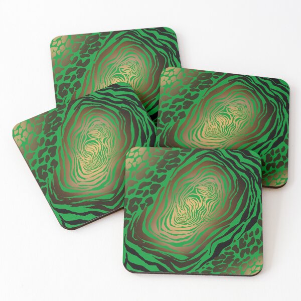 Item preview, Contemporary animal print artwork, animal pattern, jungle pattern, leopard spots, exotic pattern, green zebra seamless   designed and sold by ZeinabTaha.