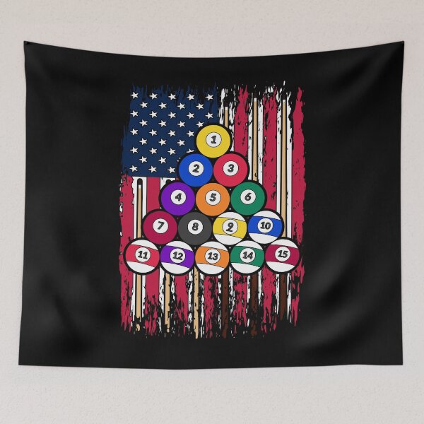 Item preview, American Billiard Player US Flag Snooker Player Pool Billiard designed and sold by bestshirtdesign.