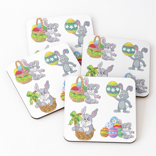 Item preview, Colorful easter bunny and egg basket designed and sold by DahliaBlanche.