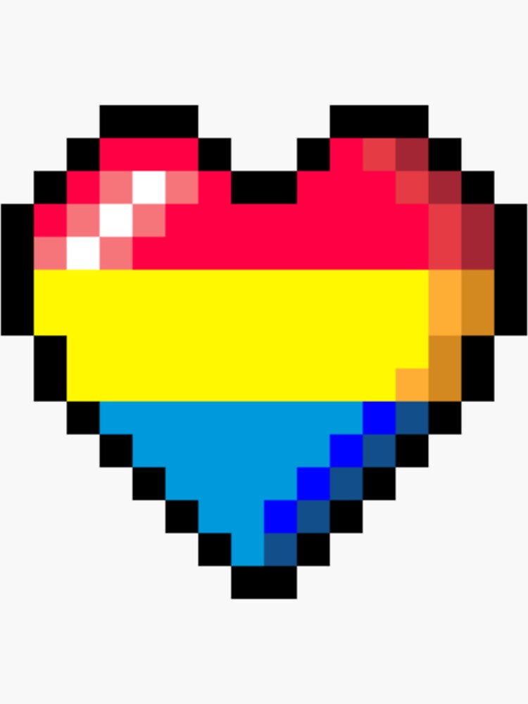 Pansexual Pride Flag Pixel Heart Sticker Sticker For Sale By