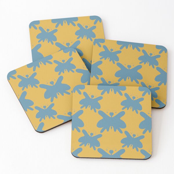 Item preview, Butterfly Yellow and Blue Silhouette Pattern  designed and sold by Artistestella.