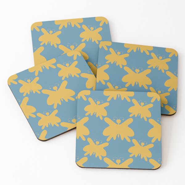 Item preview, Butterfly Yellow and Blue Silhouette Pattern  designed and sold by Artistestella.