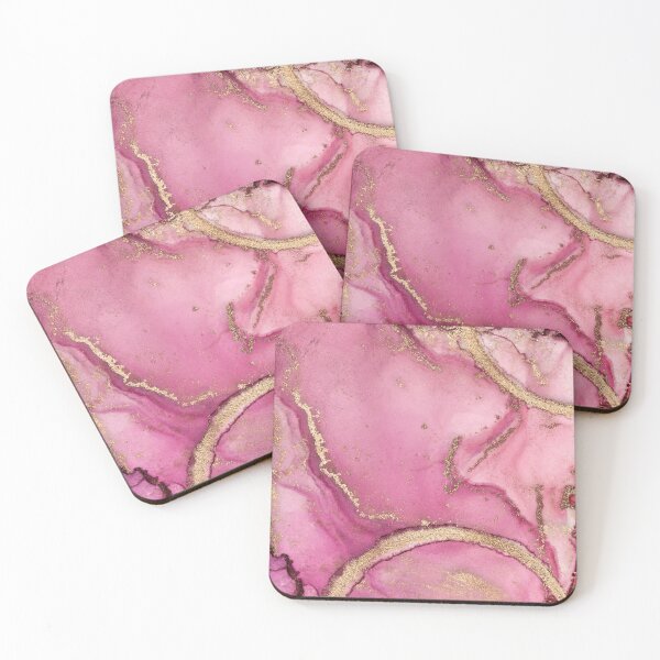 Item preview, Pink Gold Ink Marble Texture Colorful Painting designed and sold by artsandsoul.