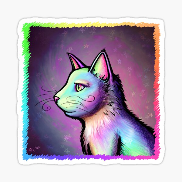Artikel-Vorschau von Regenbogen-Stern-Katze, designt und verkauft von TheoWren.