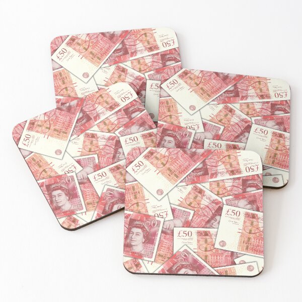 Item preview, Randomly scattered England paper money. Red 50 pounds notes with shadows designed and sold by GAleksS.