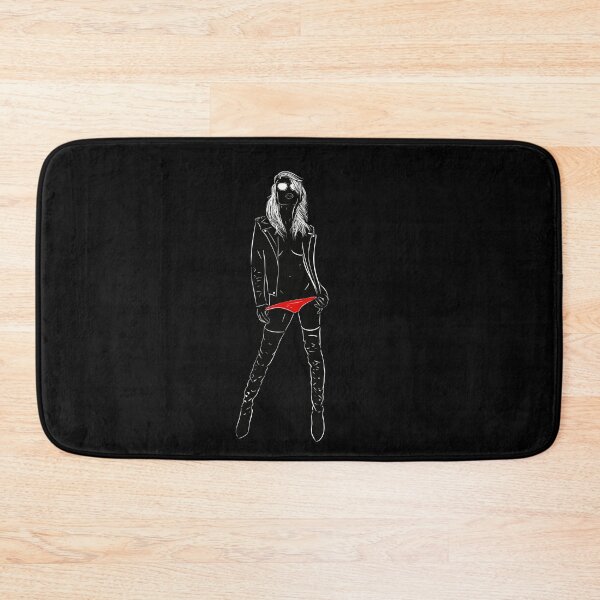 Item preview, woman taking off her panties in leather coat designed and sold by Culturesensible.