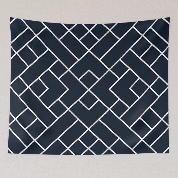 Item preview, Boho Geometric Pattern in Navy Blue designed and sold by meggydesigns.