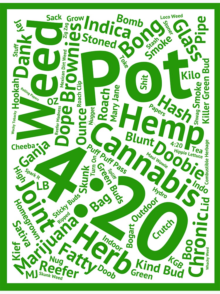 "Weed Words!" Sticker by TaraThralls Redbubble