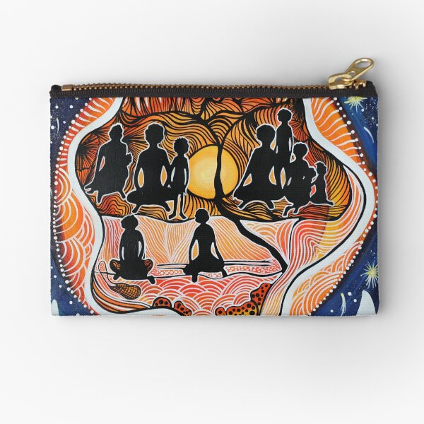 aboriginal family gathering Zipper Pouch