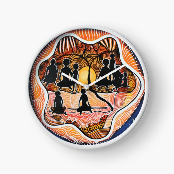 aboriginal family gathering Clock