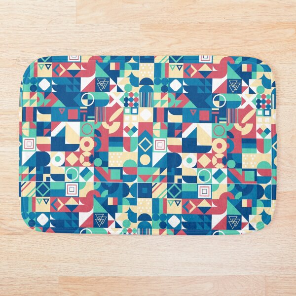 Item preview, Patrón de regalo de diseño minimalista colorido geométrico amarillo, azul, marrón designed and sold by PATTERNLIX.