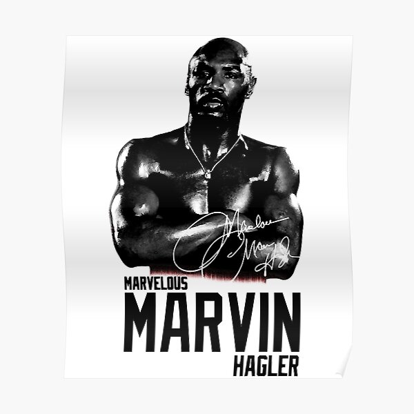 Marvelous Marvin Hagler Collage Charcoal Art Print Boxing Fight Poster 