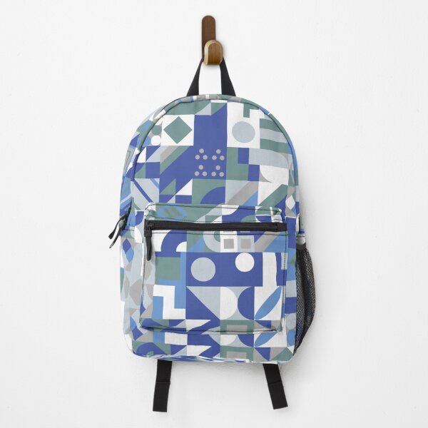 Artikelvorschau, Geometrisches blaues, grünes, weißes buntes minimalistisches Design-Geschenk-Muster entworfen und verkauft von PATTERNLIX.