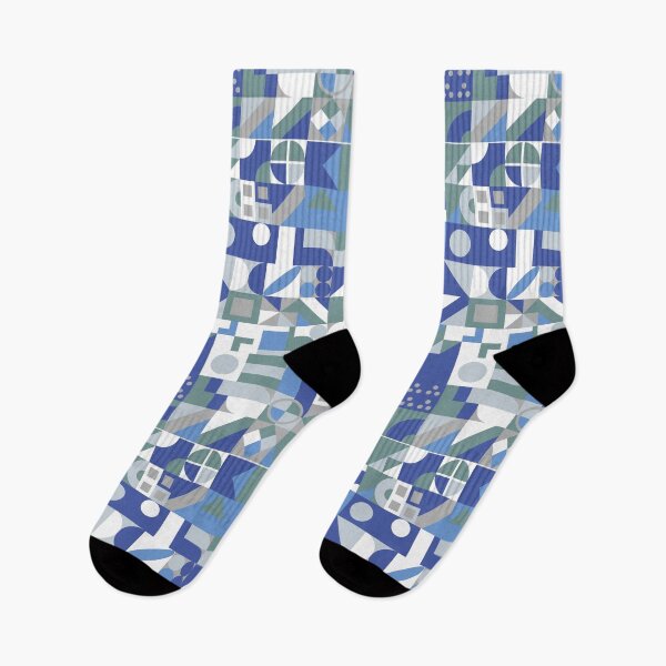 Artikelvorschau, Geometrisches blaues, grünes, weißes buntes minimalistisches Design-Geschenk-Muster entworfen und verkauft von PATTERNLIX.