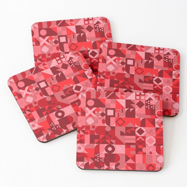 Aperçu de l'œuvre Modèle de cadeau de conception minimaliste coloré rouge, rose, marron géométrique créée et vendue par PATTERNLIX.