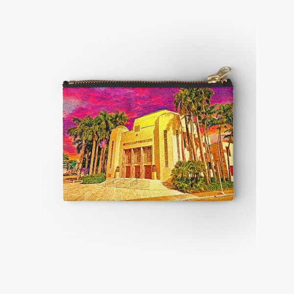 Item preview, Temple Emanu-El in Miami Beach, Florida, at sunset - impressionist painting designed and sold by NickoPrints.