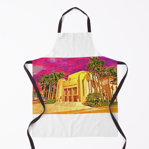 Item preview, Temple Emanu-El in Miami Beach, Florida, at sunset - impressionist painting designed and sold by NickoPrints.
