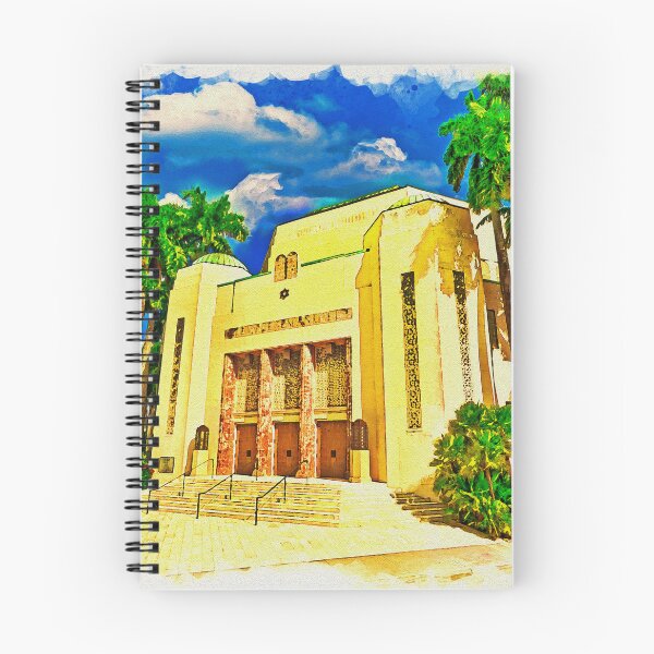 Item preview, Temple Emanu-El in Miami Beach, Florida - watercolor painting  designed and sold by NickoPrints.