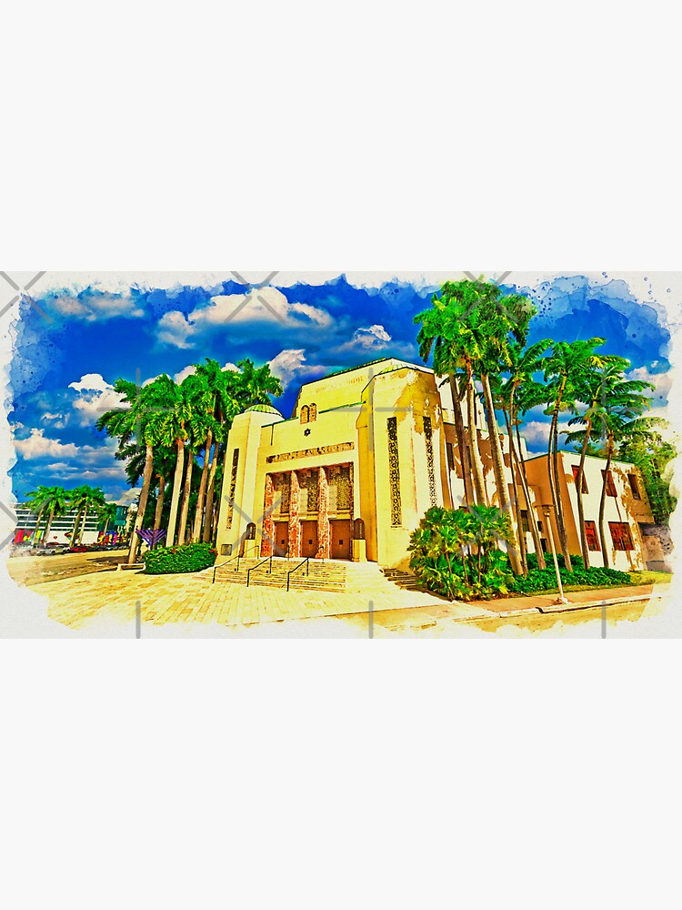 "Temple EmanuEl in Miami Beach, Florida watercolor painting