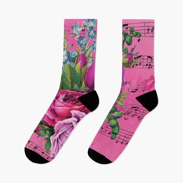 Item preview, Multi-coloured Music & Flowers print  designed and sold by Grey-Brunette.