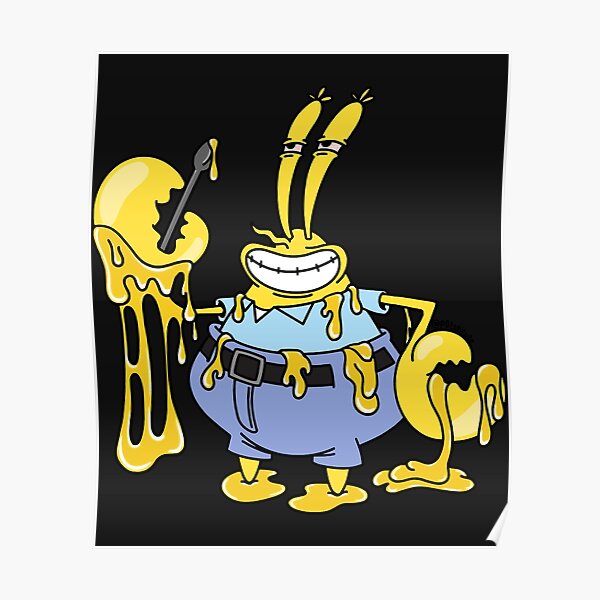 Mister Dabs Spongebob Stoner Cartoon Art Sticker Poster