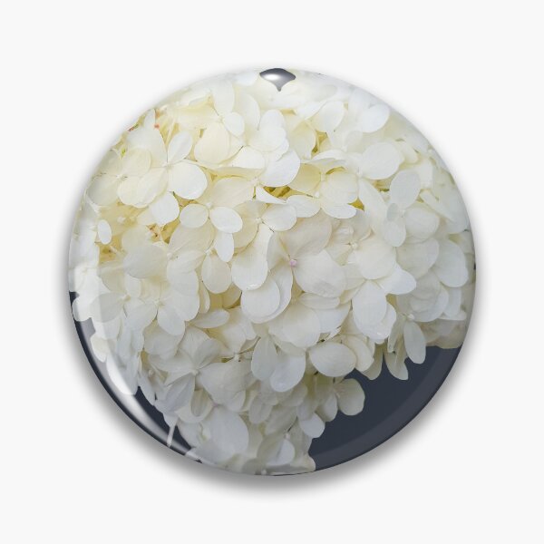 Item preview, White Hydrangea Flowers on Dark Blue Square designed and sold by ellenhenry.