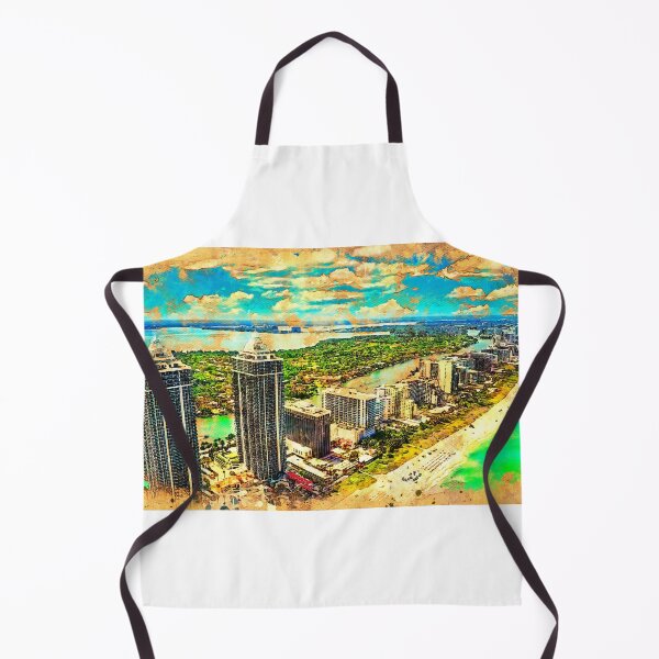 Item preview, Blue and Green Diamond Condominium buildings in Miami Beach, Florida - digital painting designed and sold by NickoPrints.