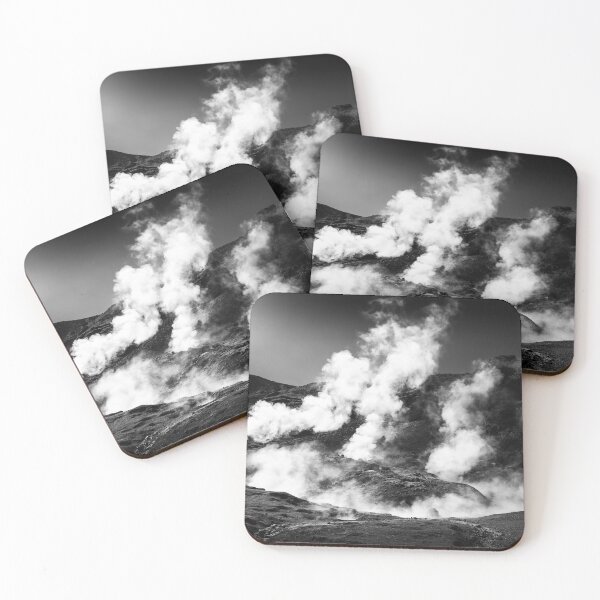 Item preview, Steaming Iceland black and white Landscape designed and sold by mhfoto.