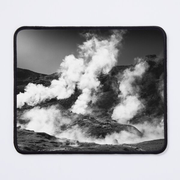 Item preview, Steaming Iceland black and white Landscape designed and sold by mhfoto.