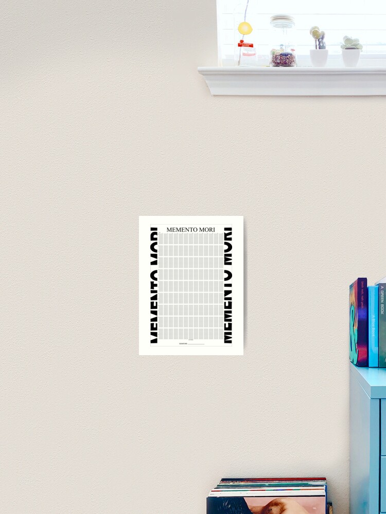 NEW Design Memento mori with signature White Background - Life Calendar 