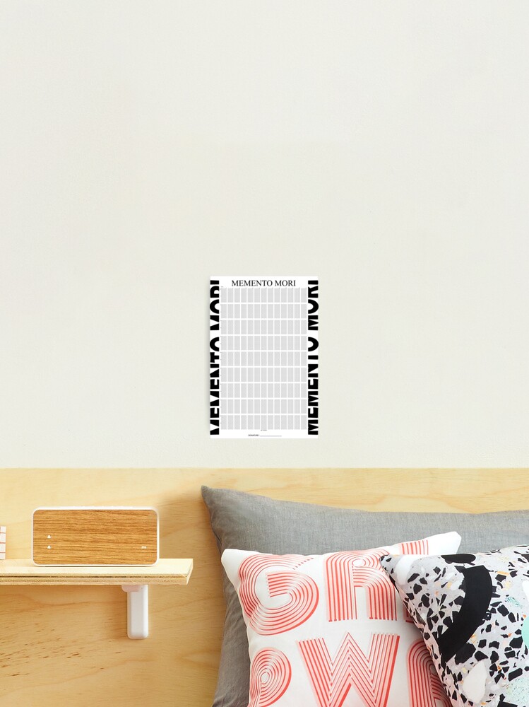 NEW Design Memento mori with signature White Background - Life Calendar 