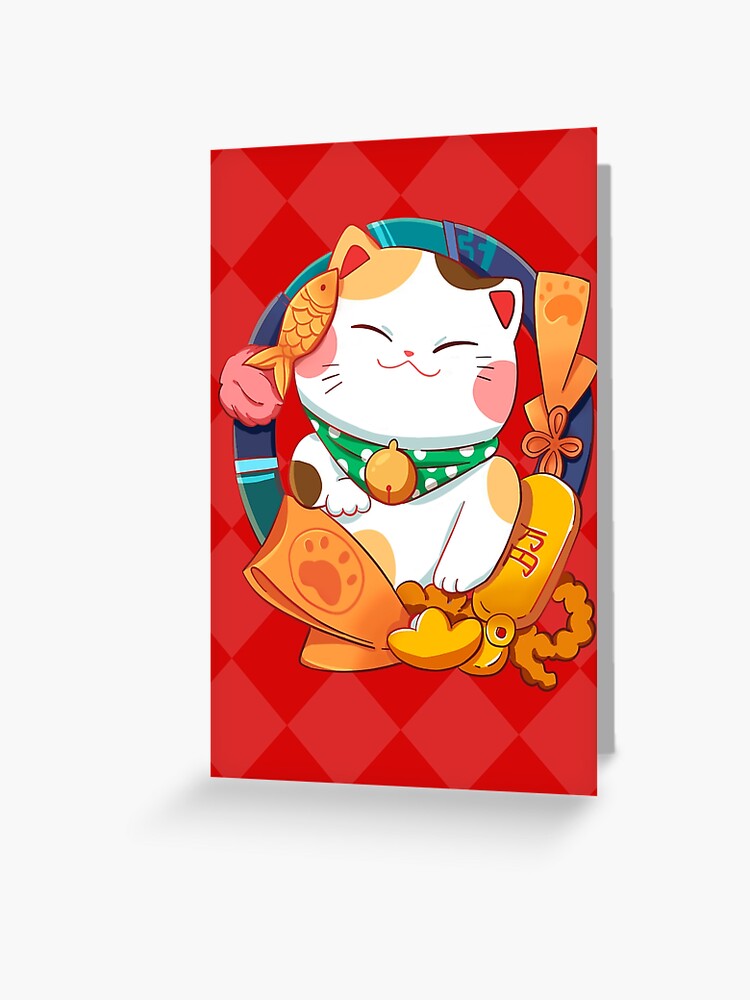 Premium Vector  Cute cartoon lucky cat maneki neko vector