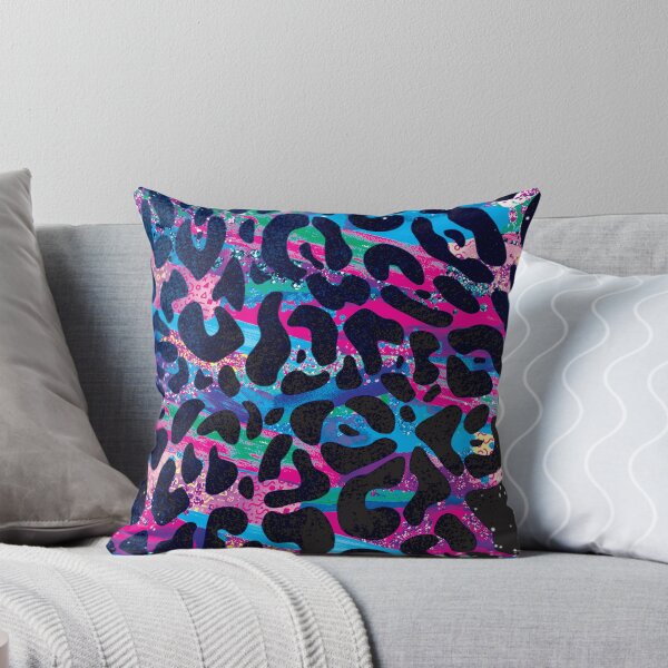 Bright, abstract animal print Throw Pillow