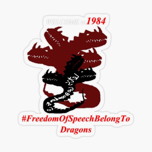 Vista previa del artículo con la obra «La libertad de expresión pertenece a los dragones D11», diseñado y vendido por SelfUpgrade.
