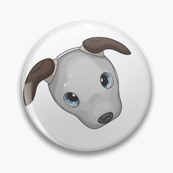 Aibo Ivory White ERS-1000 Button Badge Pin
