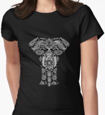Floral Elephant Women's Fitted T-Shirt