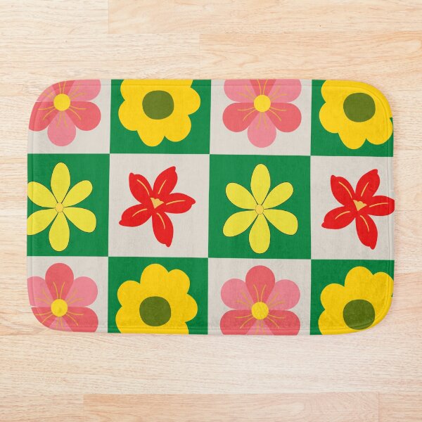 Item preview,  Simple modern flowers pattern in red and yellow designed and sold by simonayoshida.