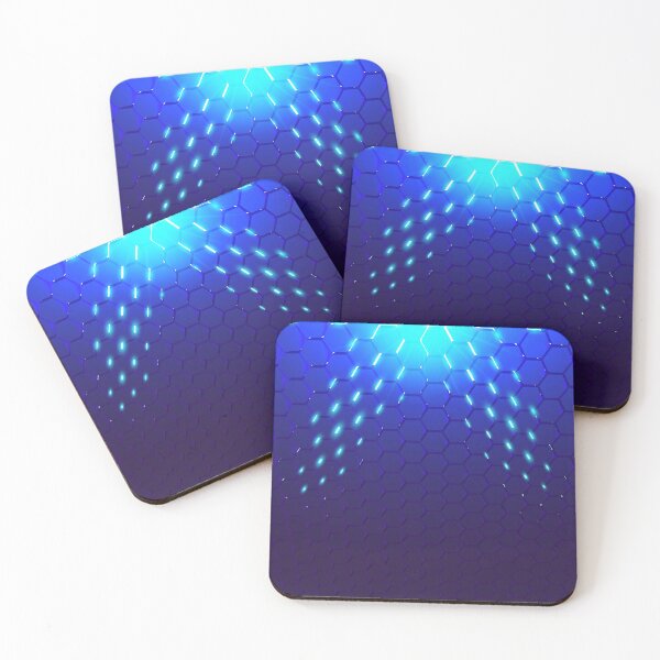 Item preview, Abstract 3d hexagons background with bright cyan glow and laser beams. Gloss figures designed and sold by GAleksS.
